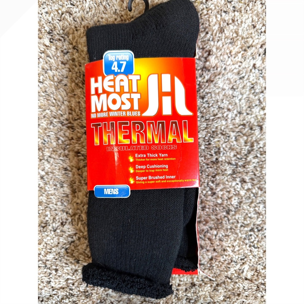 Heat Most Mens Thermal Insulated Socks Black Extra Thick 4.7 TOG Rating HS08 NEW